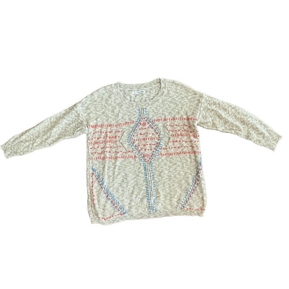 Maurices |Women’s Knitted Geometric‎ Pattern Sweater |Off White| Size: 1